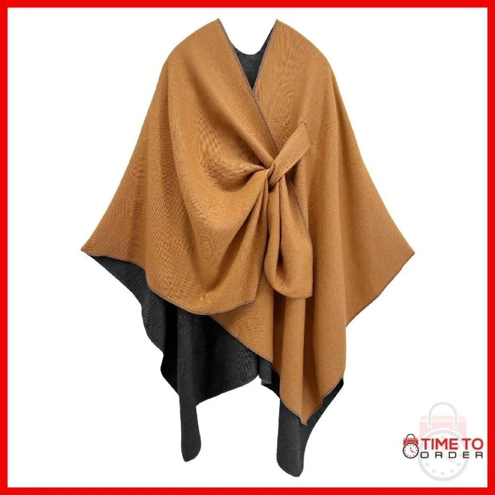 Soft Cashmere-Like Reversible Shawl Wrap, 61